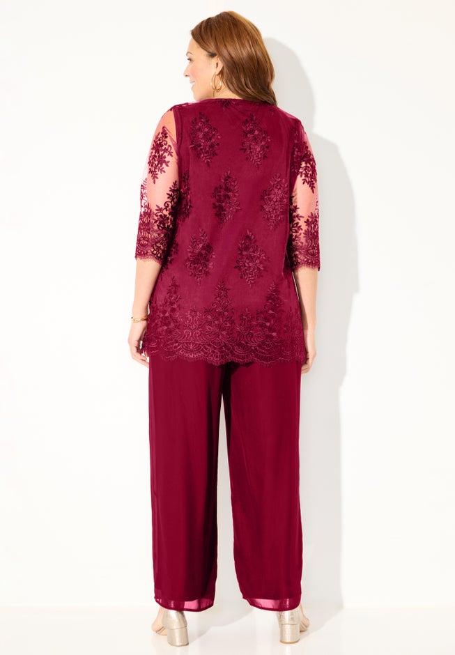 Embroidered Mesh Blouse image number 1