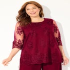 Embroidered Mesh Blouse image number null