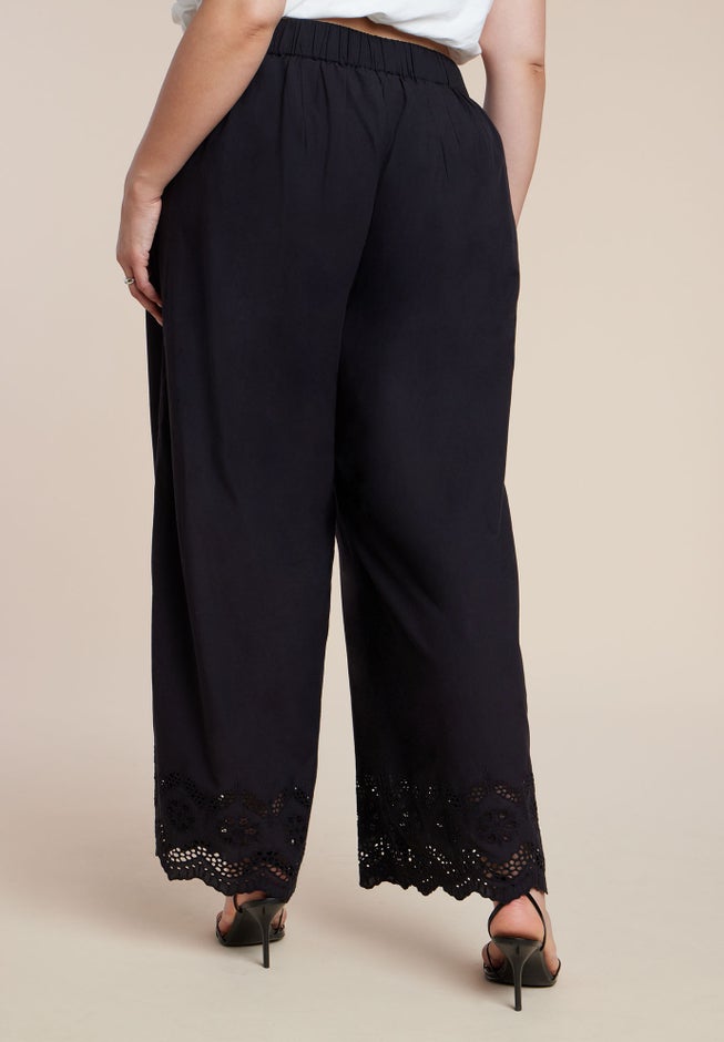 Embroidered Eyelet Pant image number 2