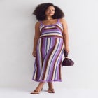 Stripe Sweater Midi Dress image number null
