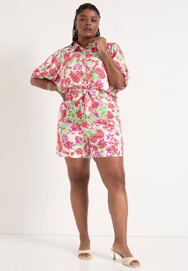 Puff-Sleeve Button-Down Blouse image number 3