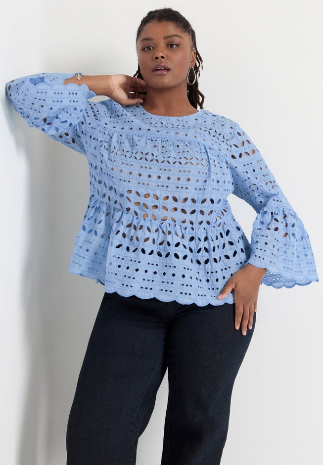 Flounce Peplum Top image number null