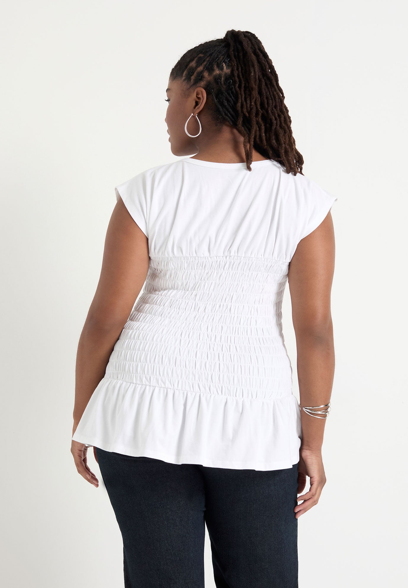 Smocked Peplum Top image number 1