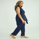 Belted Crepe Vest Set image number null