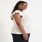 Ruffled-Sleeve Top image number null