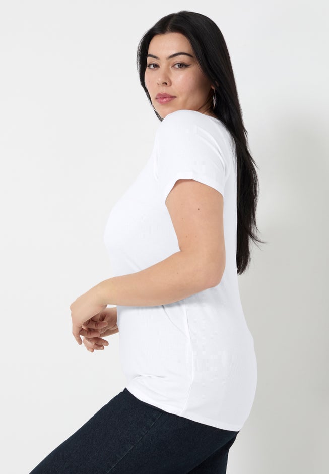 Ribbed Scoopneck Top image number 2