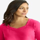 Dot Trim Sweetheart Neck Tee image number null
