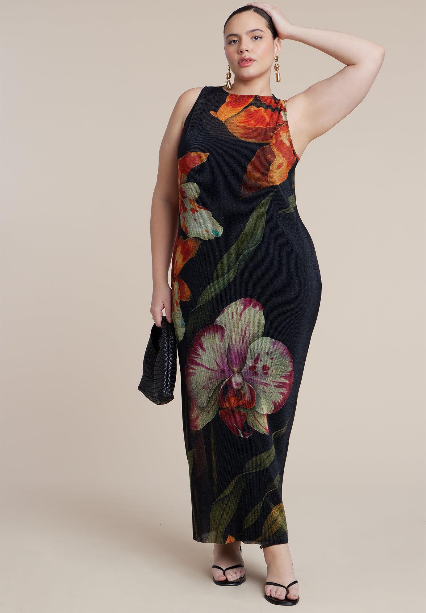 Pleated Chiffon Dress  image number 1