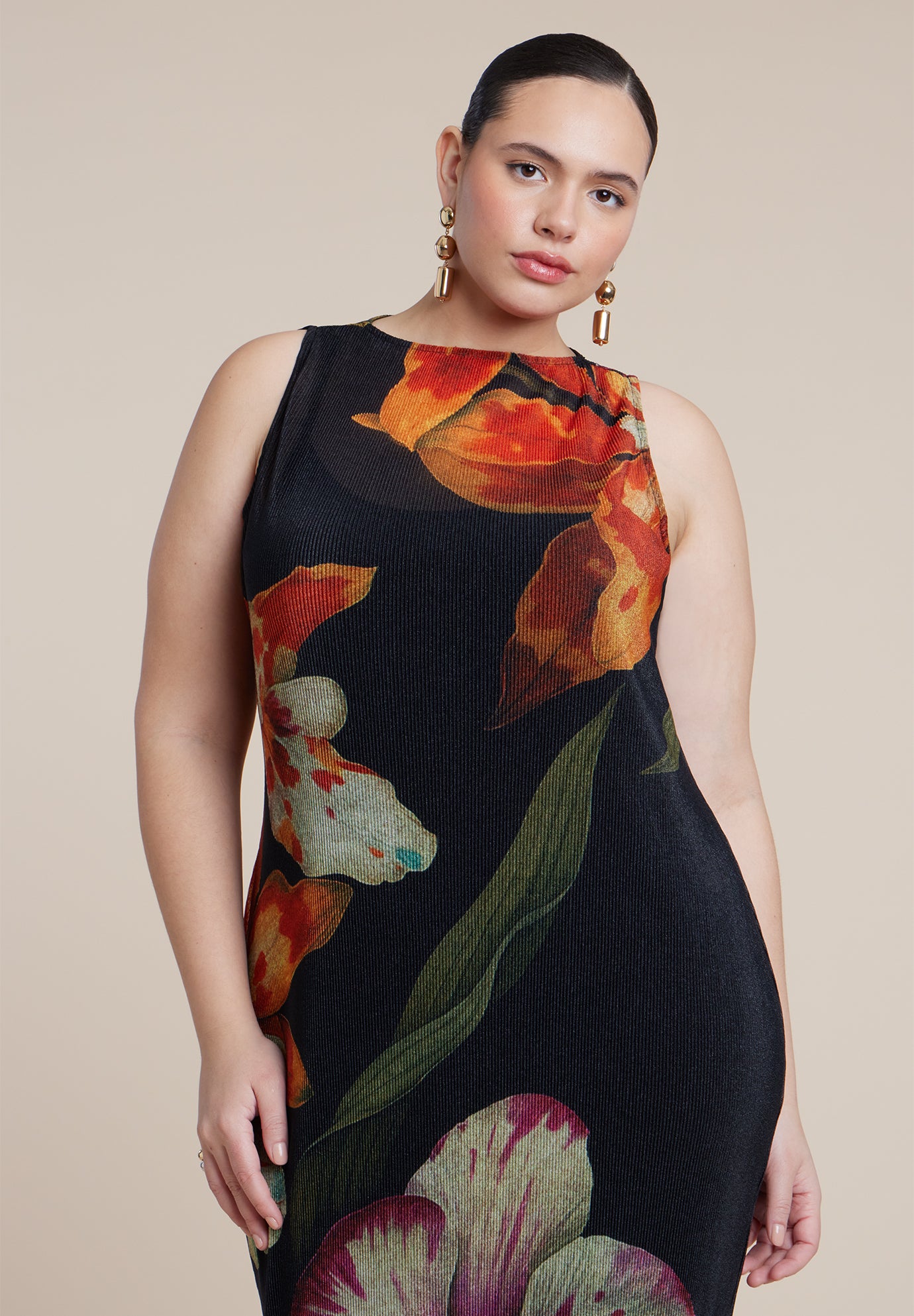  Pleated Chiffon Dress  image number 2