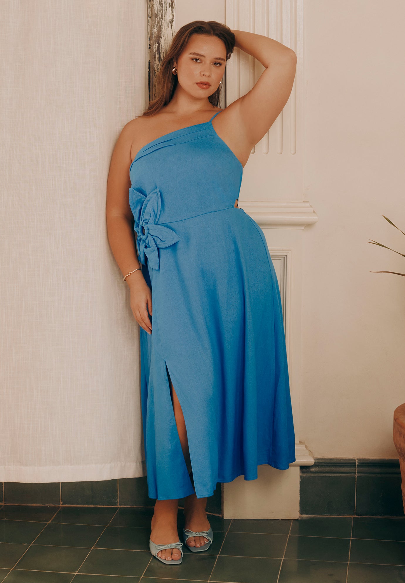  Floral Applque Midi Dress  image number 0