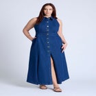  Sleeveless Denim Midi Dress  image number null