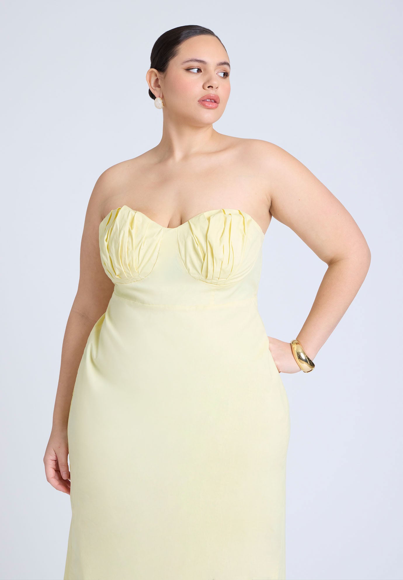  Cup Detail Poplin Column Dress  image number 3