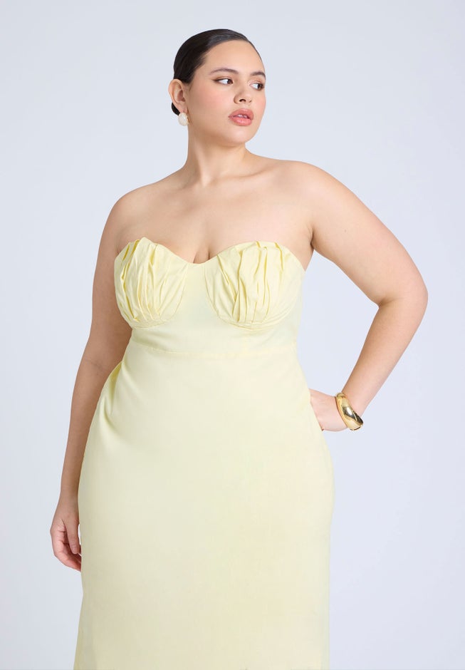  Cup Detail Poplin Column Dress  image number 3