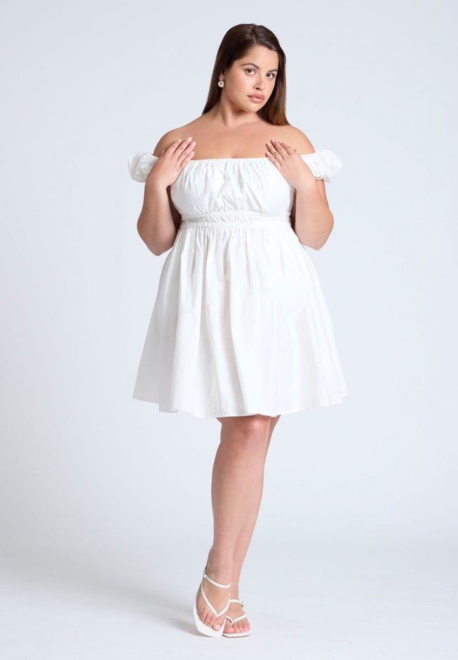 Poplin Flare Mini Dress image number null
