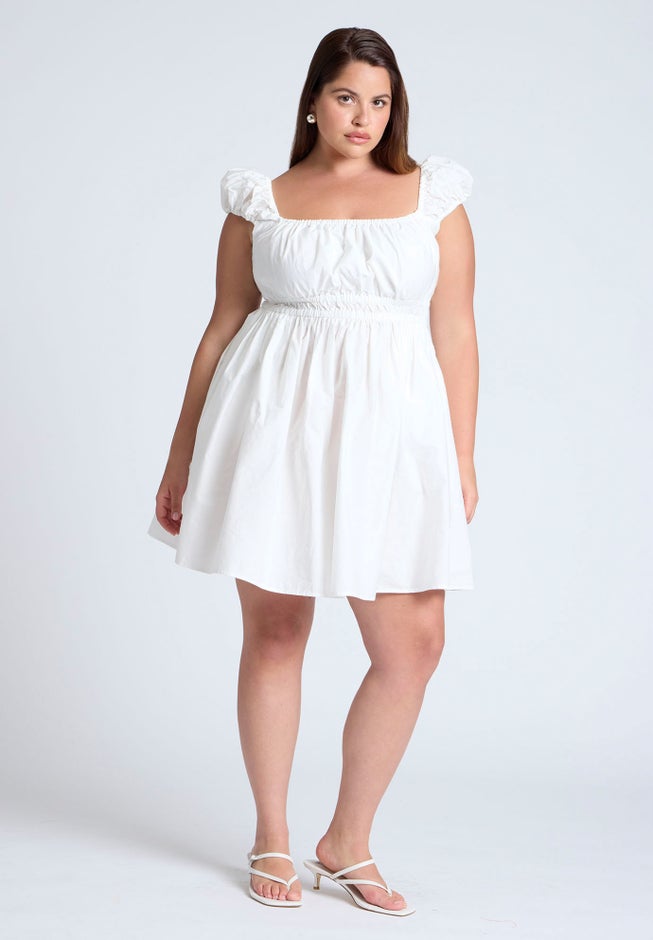 Poplin Flare Mini Dress image number null