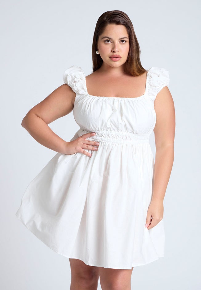 Poplin Flare Mini Dress image number null