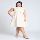 Denim Fit & Flare Dress image number null