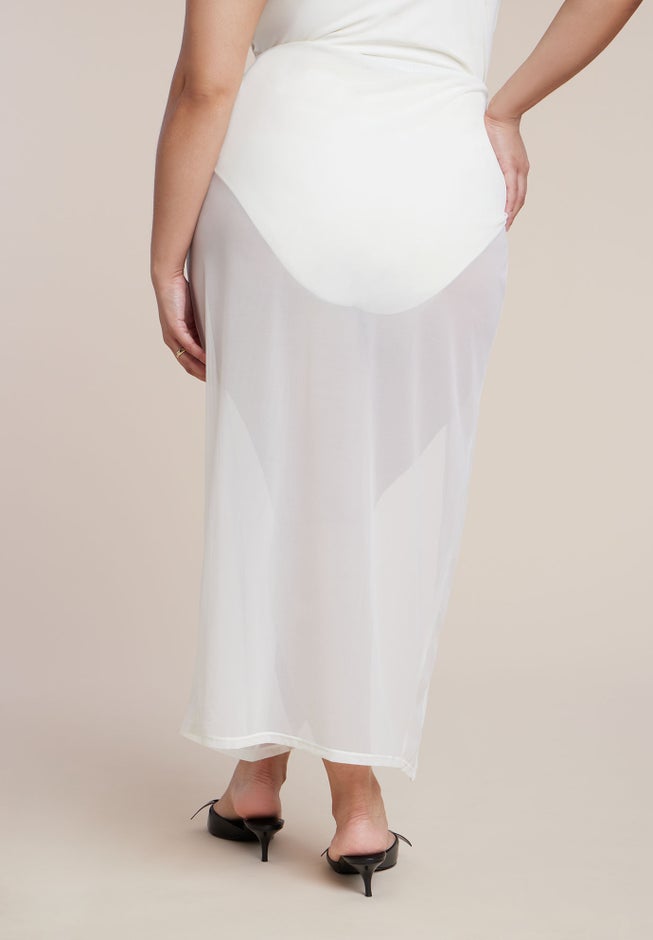 Mesh Maxi Asym Skirt Coverup image number 3