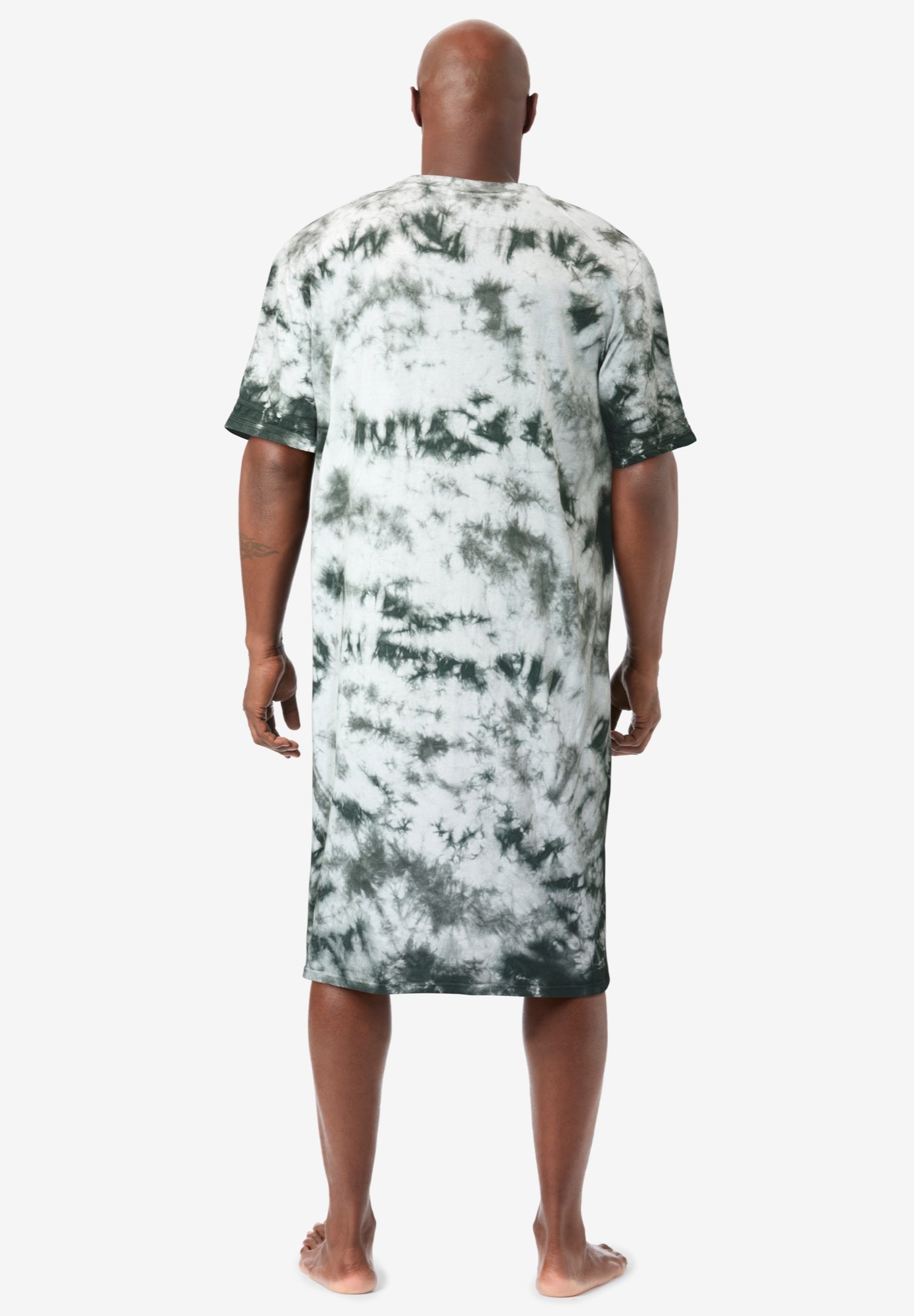 Short-Sleeve Jersey Henley Nightshirt image number 3