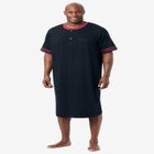 Short-Sleeve Jersey Henley Nightshirt image number null