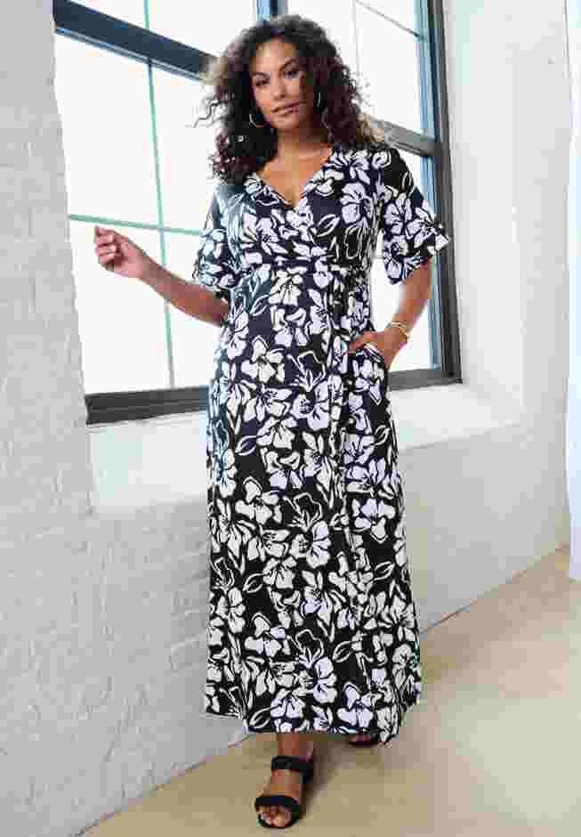 Ultrasmooth® Faux Wrap Maxi Dress image number 1