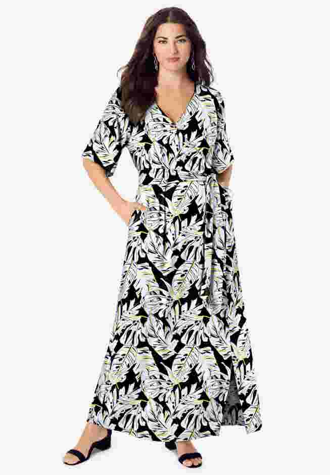 Ultrasmooth® Faux Wrap Maxi Dress image number 1