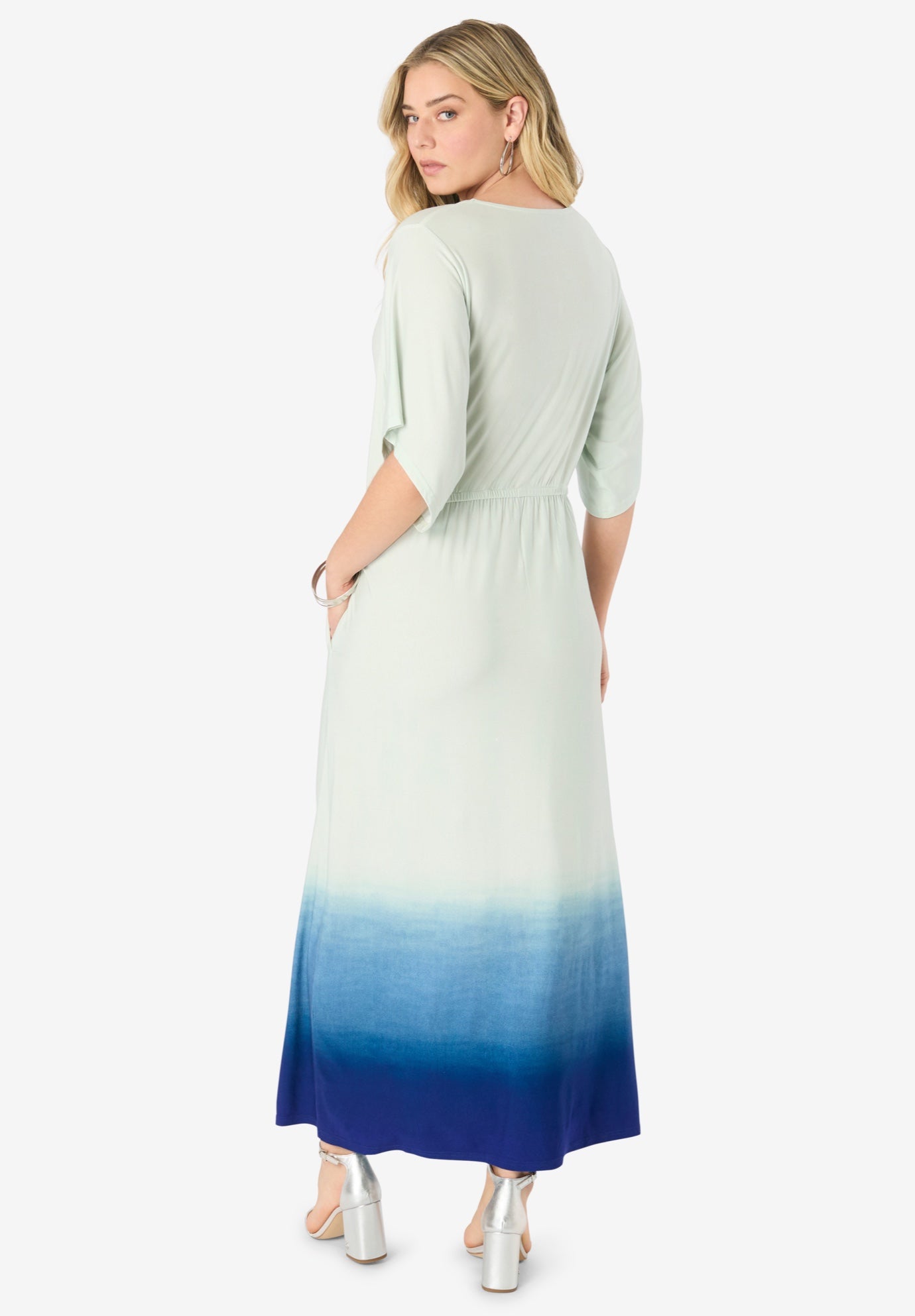 Plus Size Stretch Knit Dolman Sleeve Maxi Dress image number 2