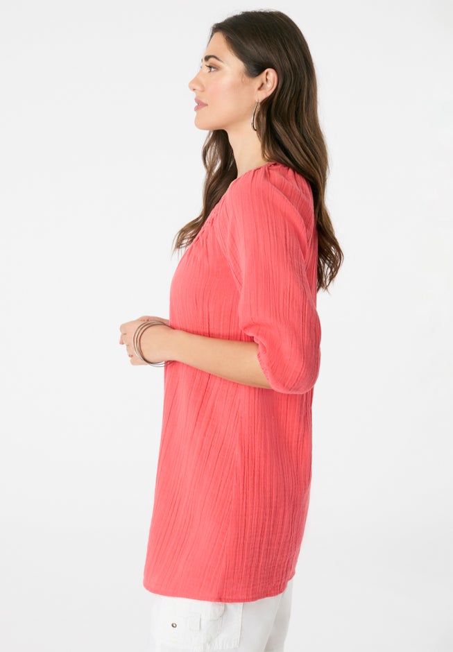 Lace Trim Popover Blouse image number 2
