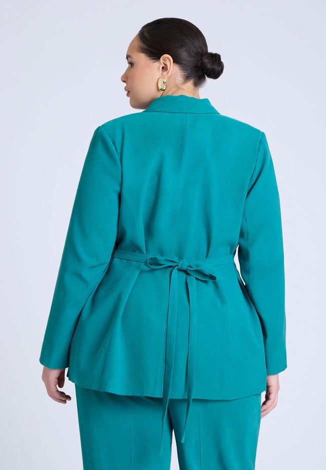 Tie Waist Soft Suiting Blazer image number 2