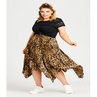 Pleated Print Skirt image number null