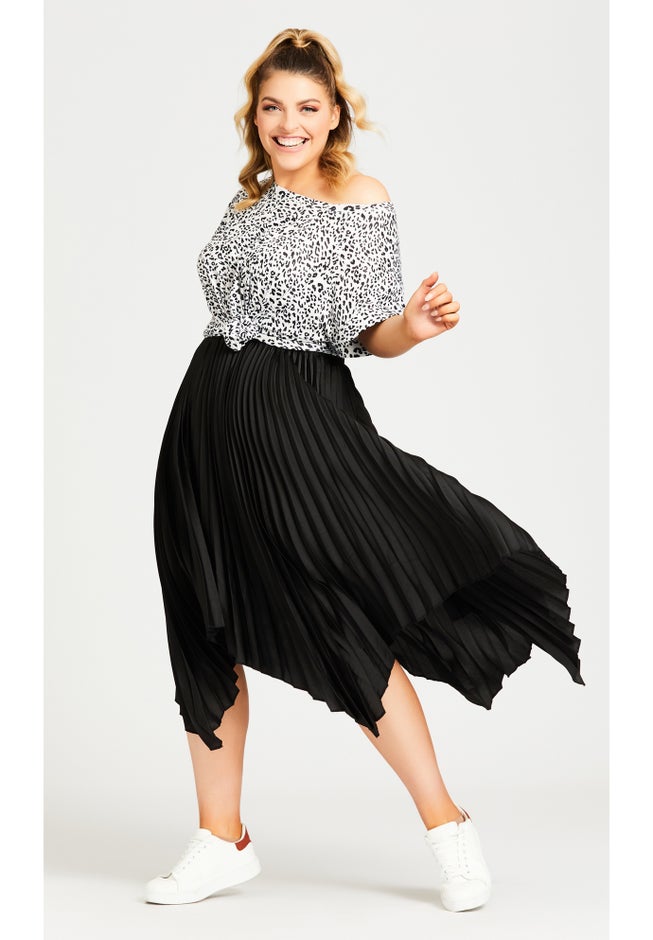 Pleated Plain Skirt image number null