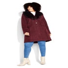 Faux Wool Long Coat image number null