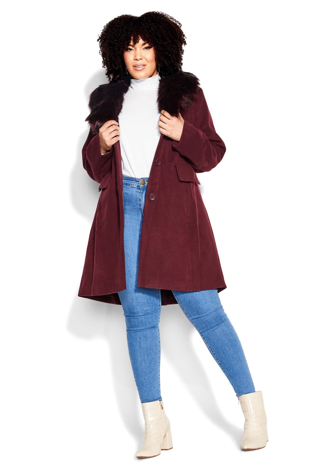 Faux Wool Long Coat image number 0