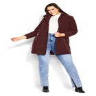 Faux Wool Plain Coat image number null