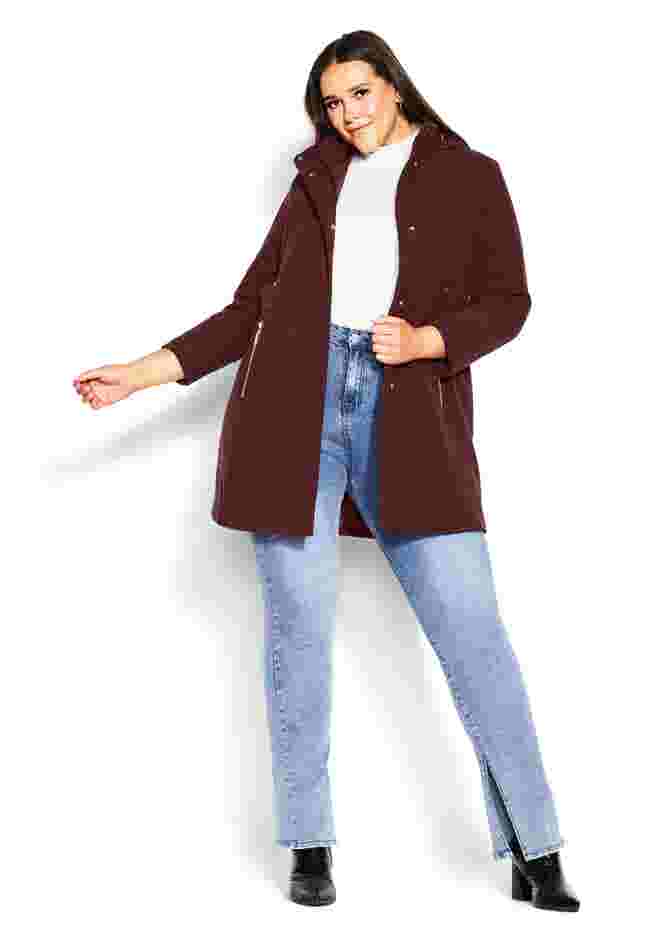 Faux Wool Plain Coat image number 4