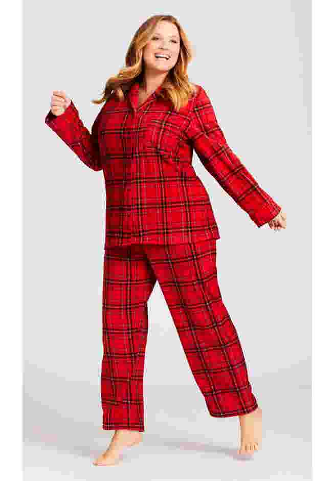 Fleece Check Sleep Top image number 3