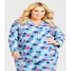 Snowflake Button Fleece Sleep Top image number null