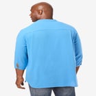 Gauze Mandarin Collar 3/4 Sleeve Shirt image number null