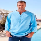 Gauze Mandarin Collar 3/4 Sleeve Shirt image number null