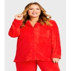 Plain Button Fleece Sleep Top image number null