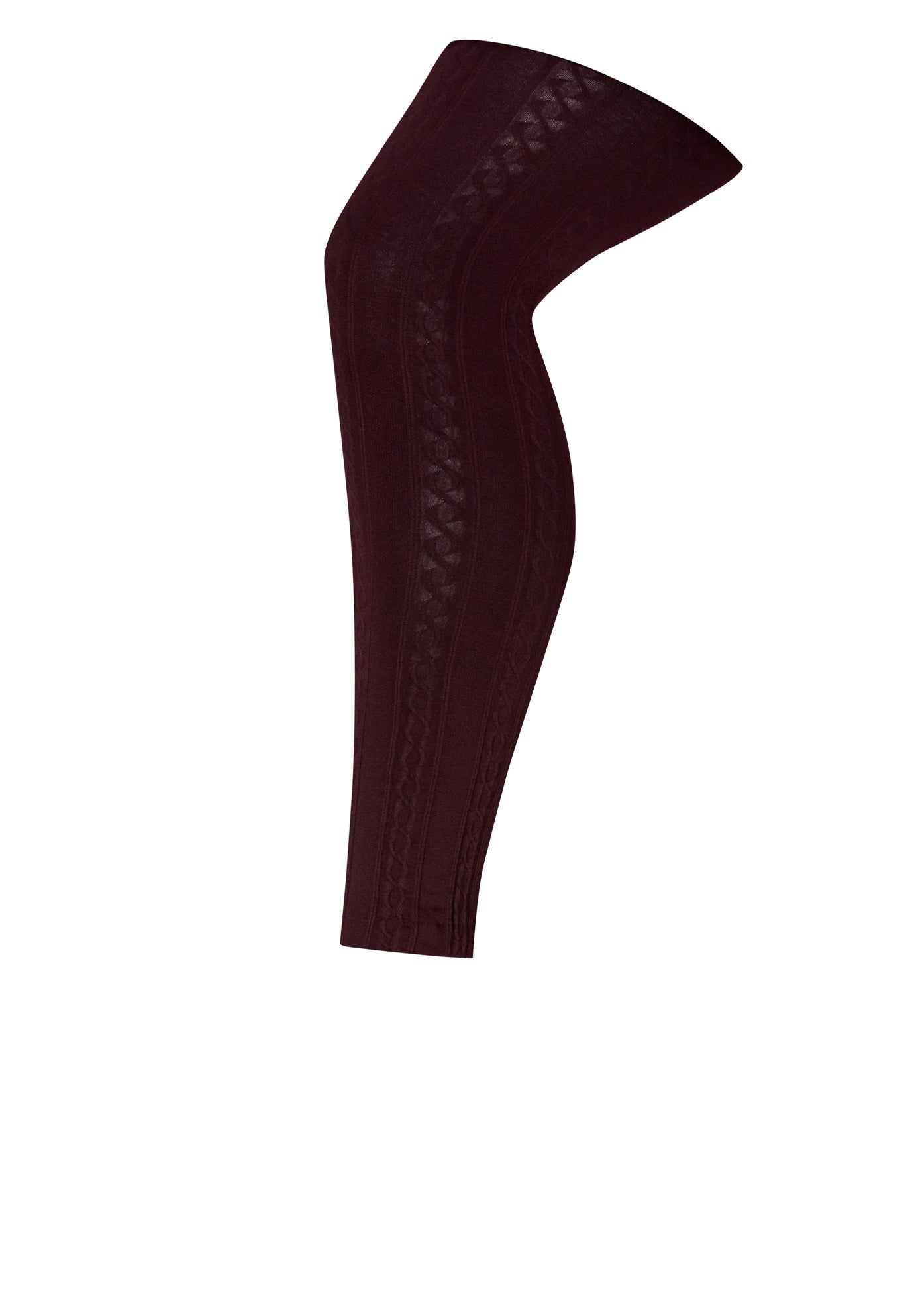 Plush Lined Cable Knit Footless Leggings image number 0