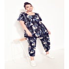 Mesh Contrast Print Tunic image number null