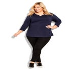 Notch Neck Plain Tee image number null