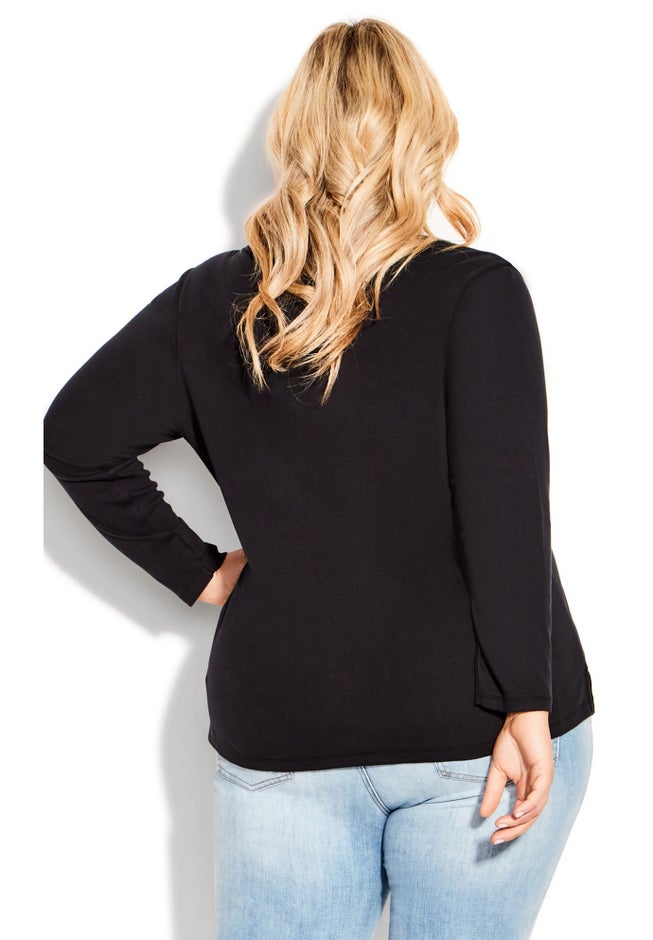 V-Neck Essential Long Sleeve Tee image number 1