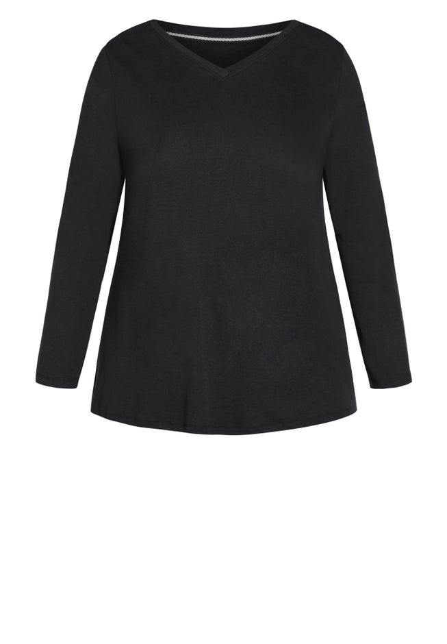 V-Neck Essential Long Sleeve Tee image number 2