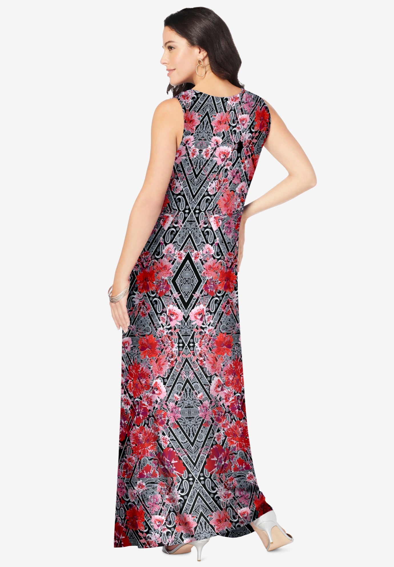 Plus Size Sleeveless Crew Neck Maxi Dress image number 1