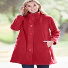 Fleece Swing Funnel-Neck Coat image number null