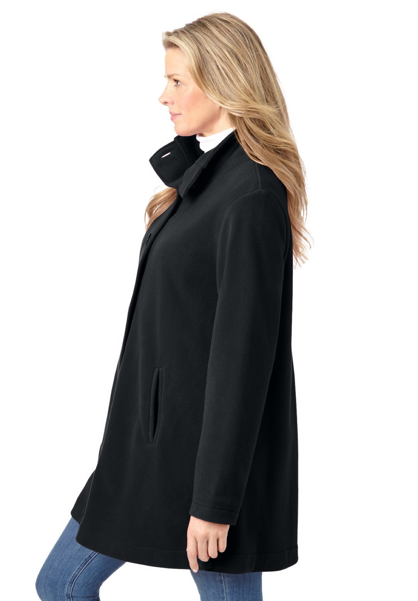 Fleece Swing Funnel-Neck Coat image number 2