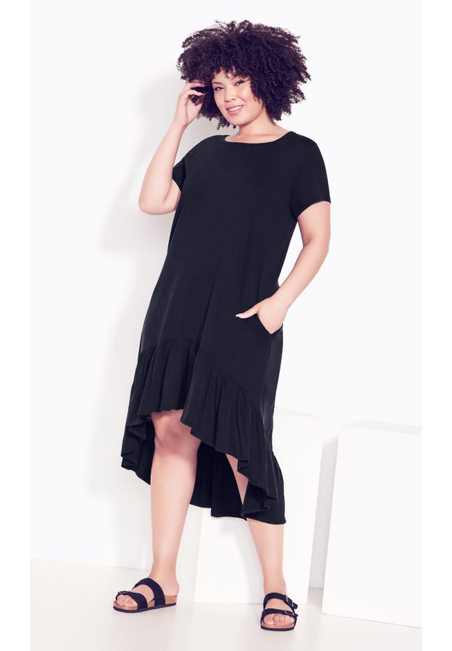 Ella Ruffle Plain Dress image number 1
