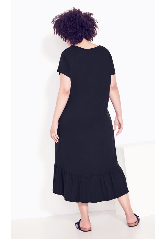 Ella Ruffle Plain Dress image number 3
